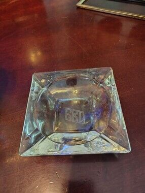 Source Unknown Clear Glass Square Ashtray